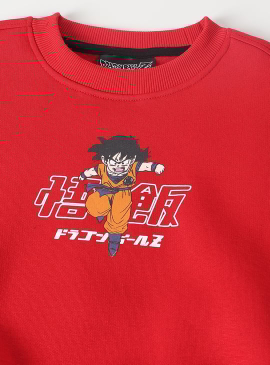 Boys Dragon BallZ Print Oversized Sweatshirt