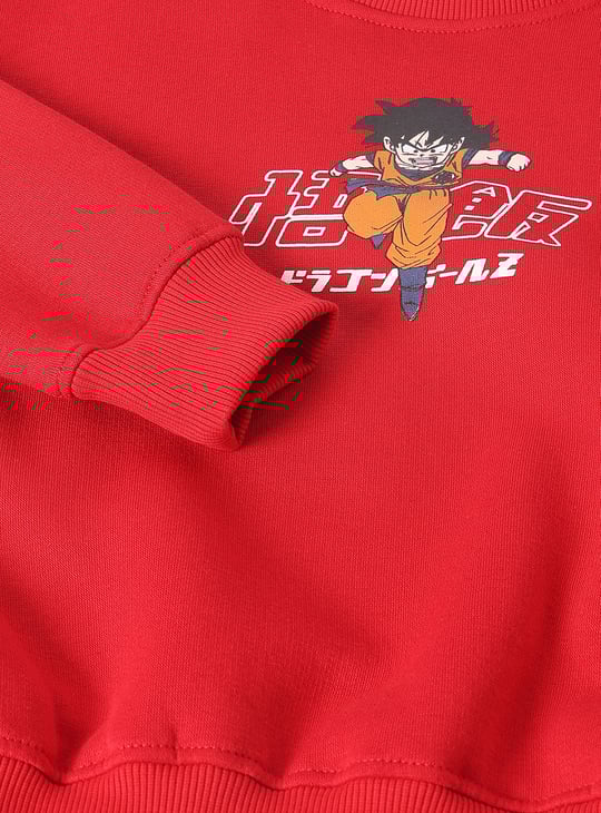 Boys Dragon BallZ Print Oversized Sweatshirt