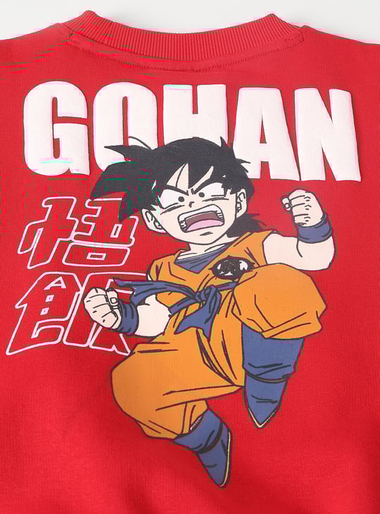 Boys Dragon BallZ Print Oversized Sweatshirt