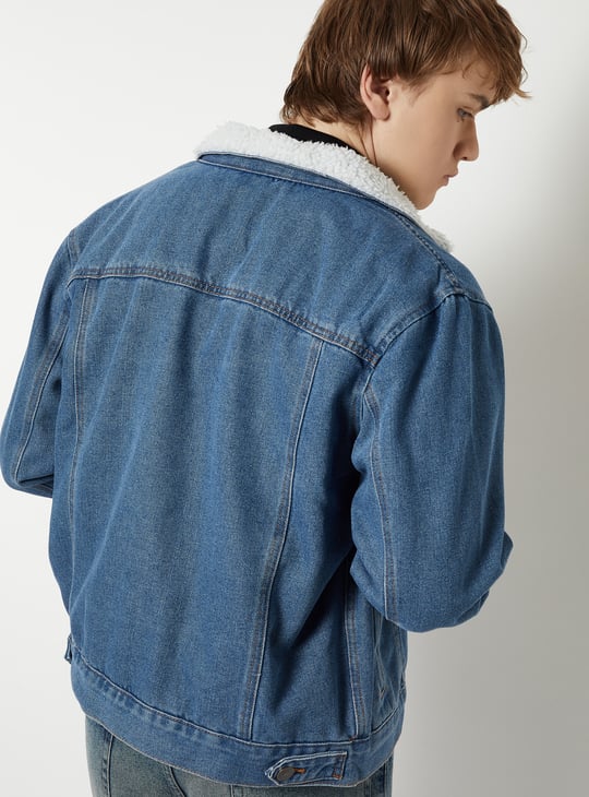 Men Washed Denim Jacket