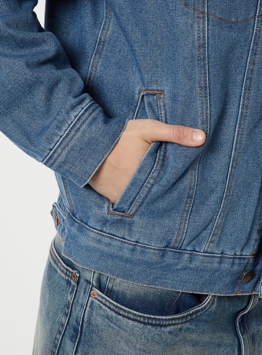 Men Washed Denim Jacket