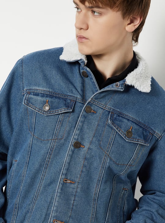 Men Washed Denim Jacket