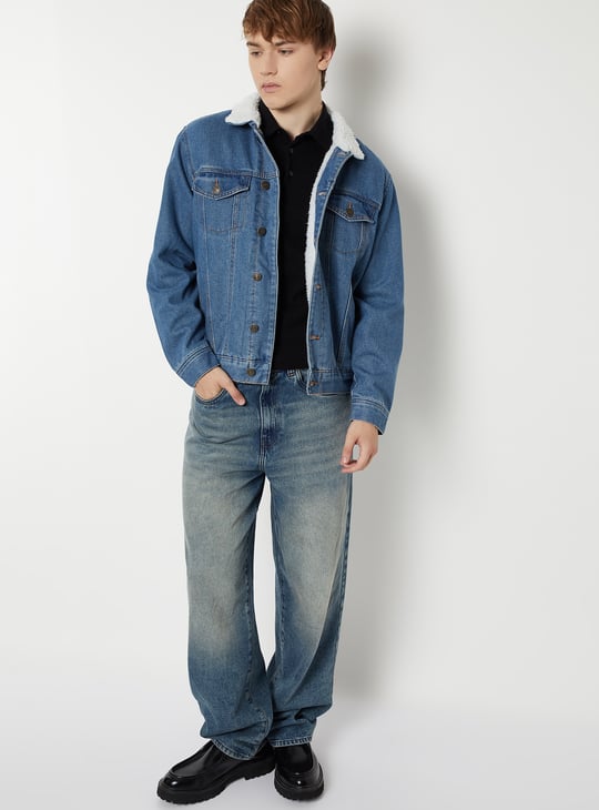 Men Washed Denim Jacket