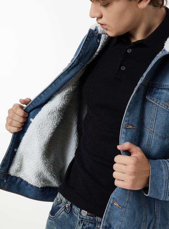 Men Washed Denim Jacket
