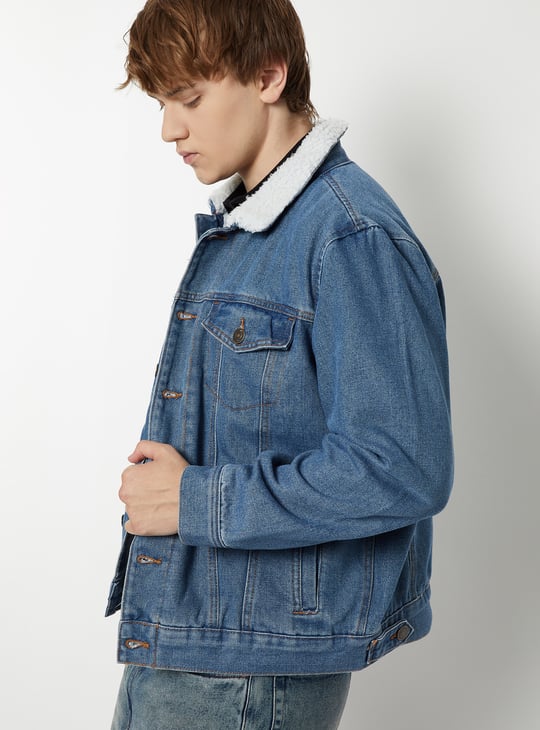 Men Washed Denim Jacket