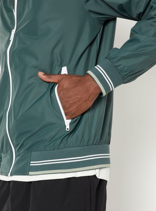 Men Solid Bomber Jacket