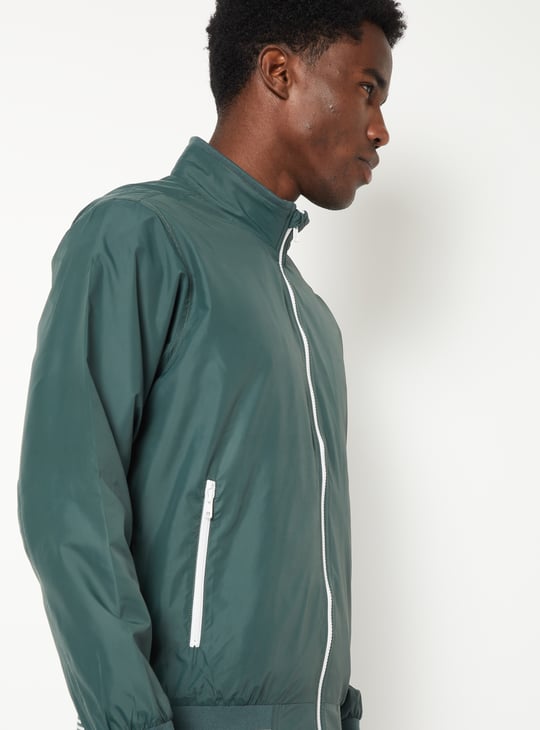 Men Solid Bomber Jacket
