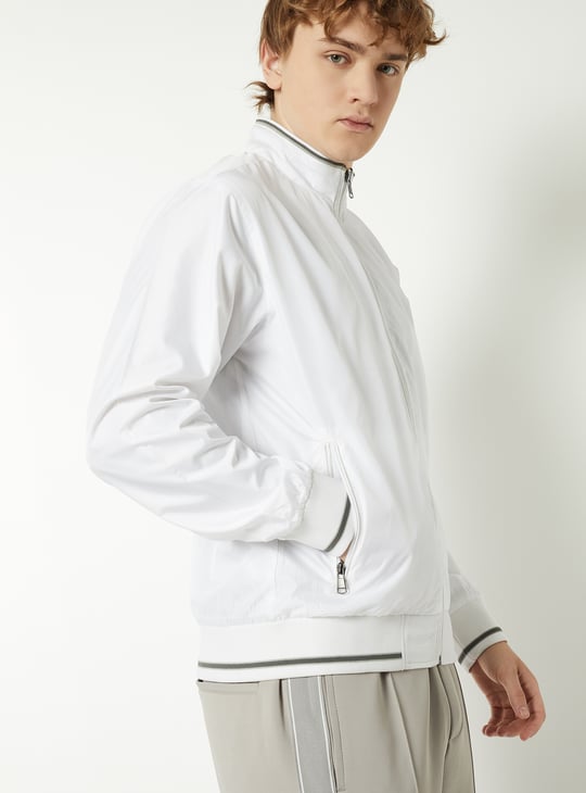 Men Solid Bomber Jacket