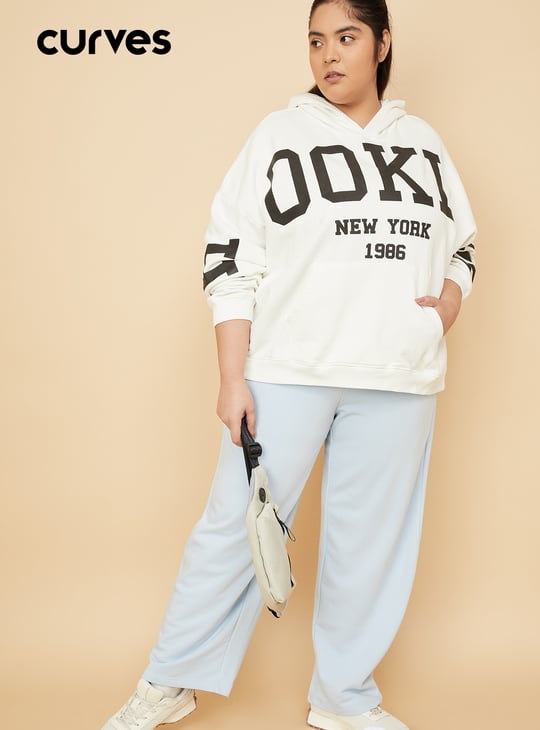 Women Printed Oversized Sports Sweatshirt
