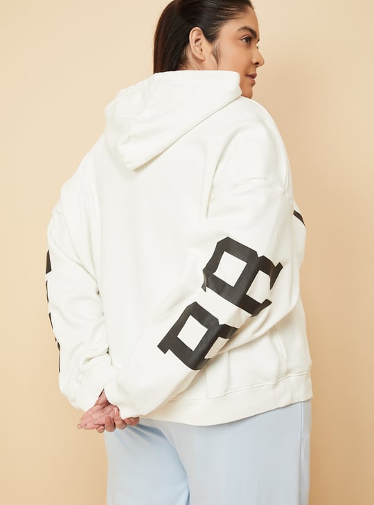 Women Printed Oversized Sports Sweatshirt