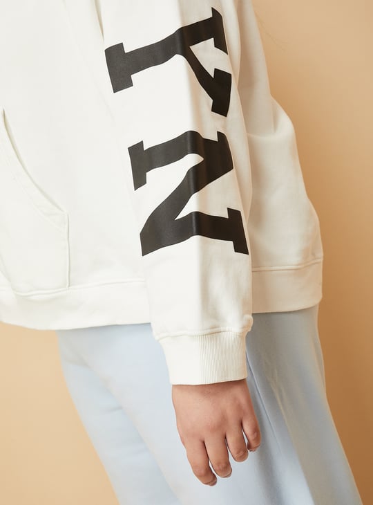 Women Printed Oversized Sports Sweatshirt