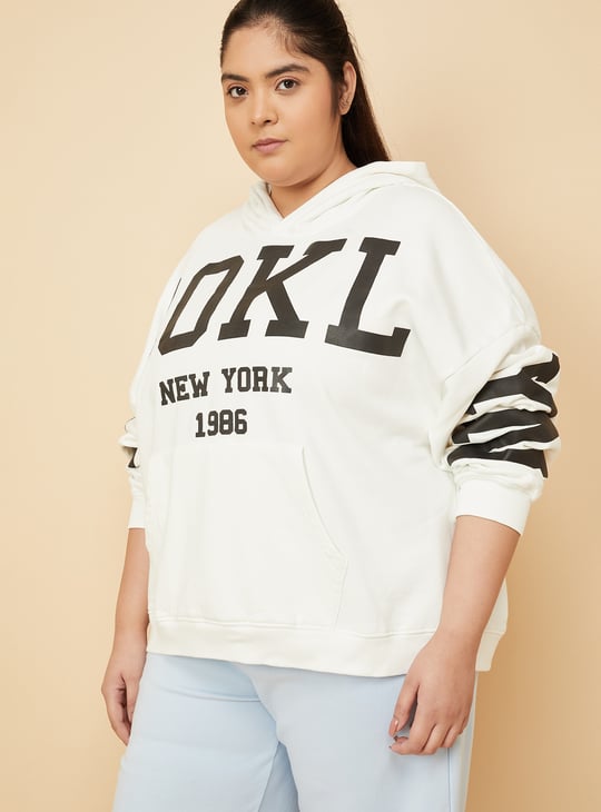 Women Printed Oversized Sports Sweatshirt