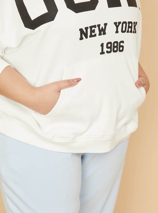 Women Printed Oversized Sports Sweatshirt