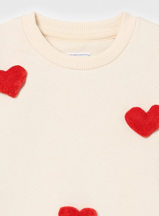 Girls Heart Applique Sweatshirt