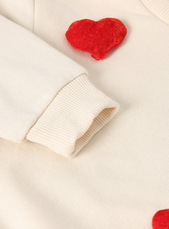 Girls Heart Applique Sweatshirt