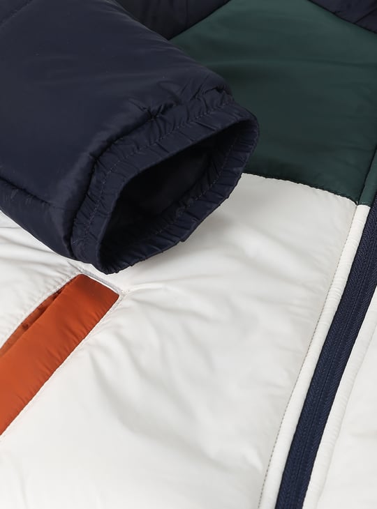 Boys Colourblock Hooded Bomber Jacket