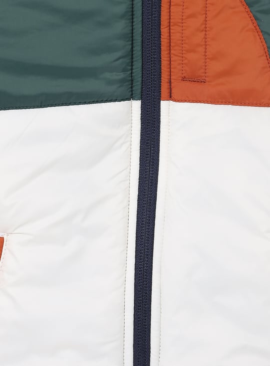 Boys Colourblock Hooded Bomber Jacket