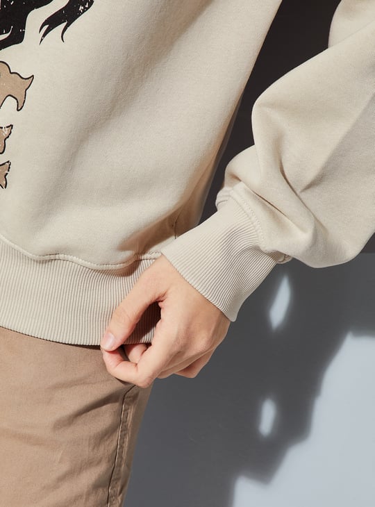 ALAYA F x URB_N Women Graphic Print Oversized Sweatshirt