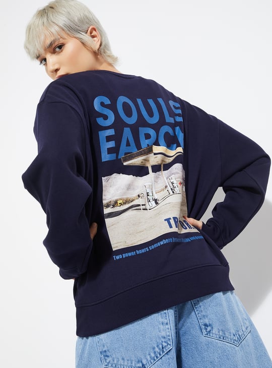 ALAYA F x URB_N Women Printed Oversized Sweatshirt