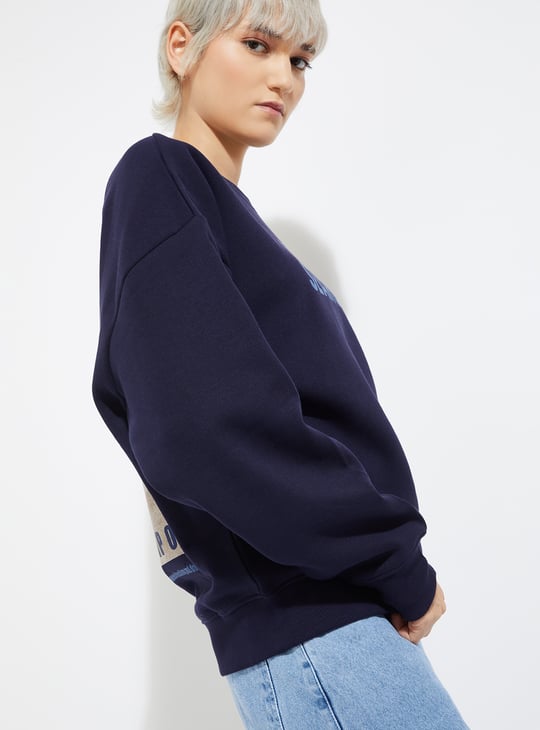 ALAYA F x URB_N Women Printed Oversized Sweatshirt