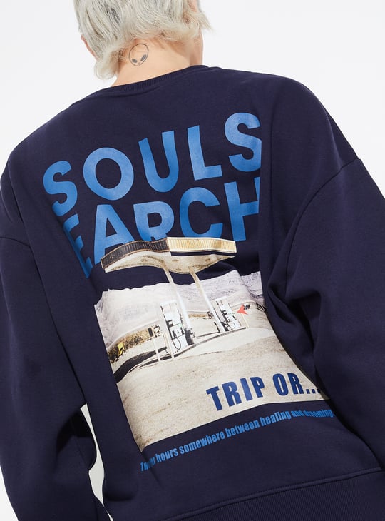 ALAYA F x URB_N Women Printed Oversized Sweatshirt