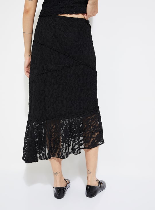 Women Lace A-line Midi Skirt
