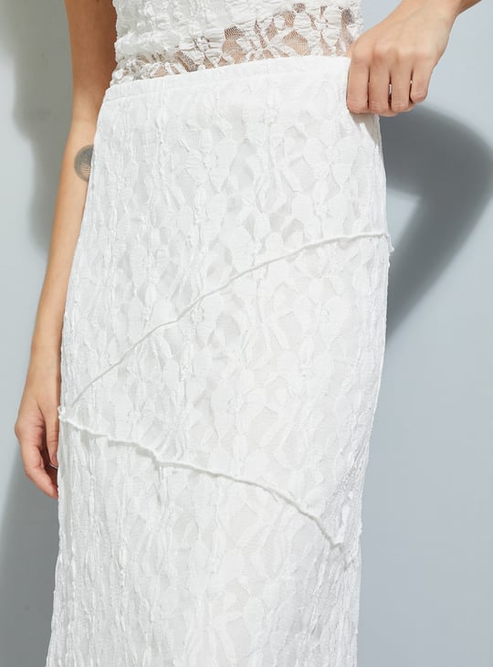Women Lace A-line Midi Skirt