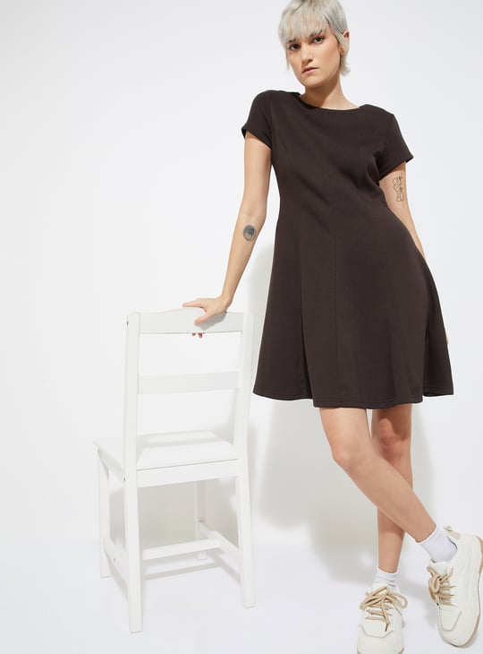 URB_N Women Knit Skater Dress
