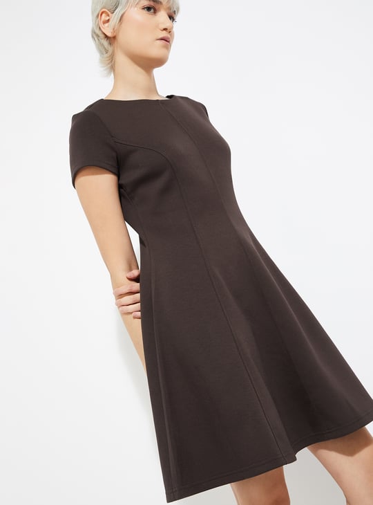 URB_N Women Knit Skater Dress