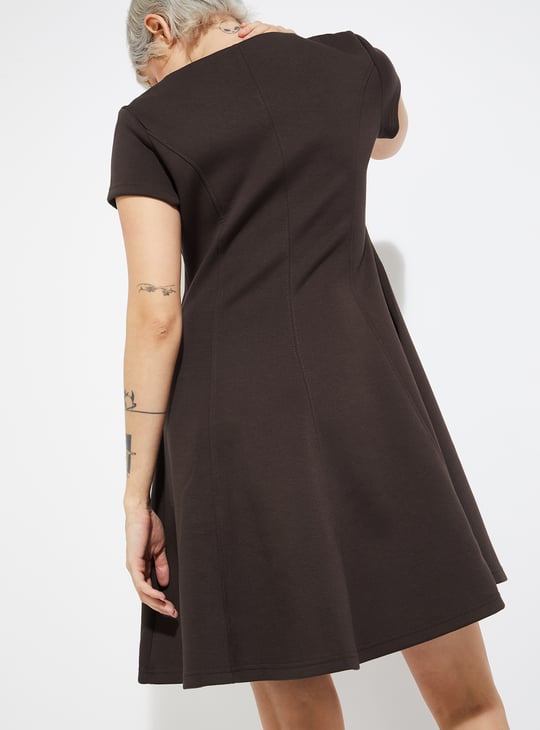 URB_N Women Knit Skater Dress