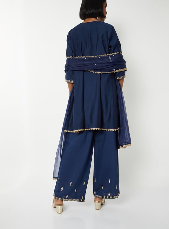 Women Embroidered A-line Kurta Set