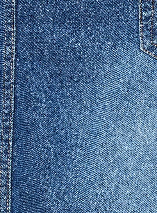 Women Washed Denim Skirt