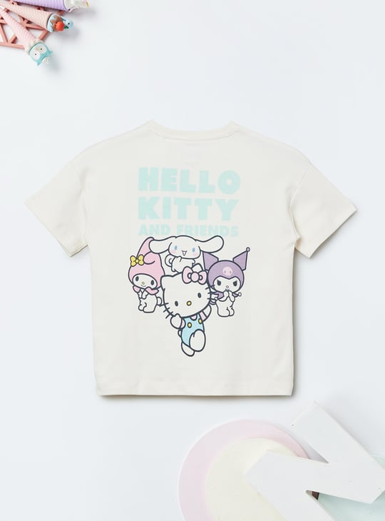 Girls Hello Kitty Print Crop T-shirt