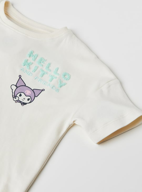 Girls Hello Kitty Print Crop T-shirt