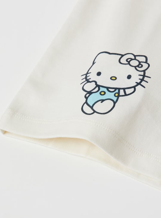 Girls Hello Kitty Print Crop T-shirt
