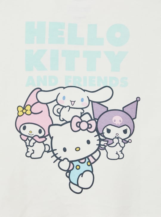 Girls Hello Kitty Print Crop T-shirt