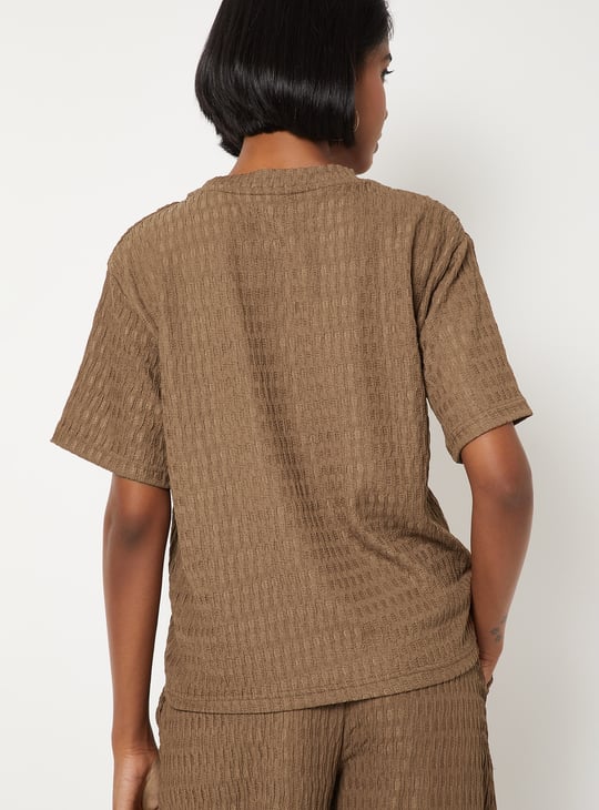 Women Textured Drop Shoulder Top