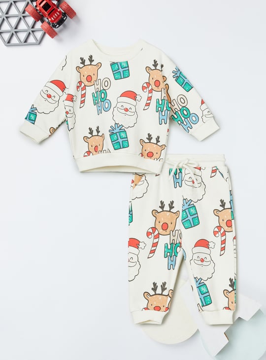 Boys Santa Claus Printed Joggers Set