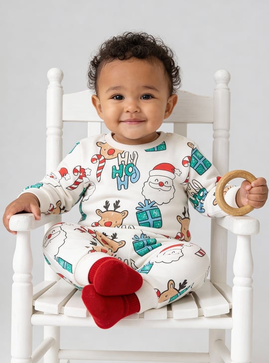 Boys Santa Claus Printed Joggers Set