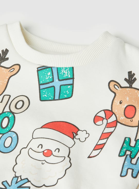 Boys Santa Claus Printed Joggers Set