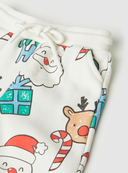 Boys Santa Claus Printed Joggers Set