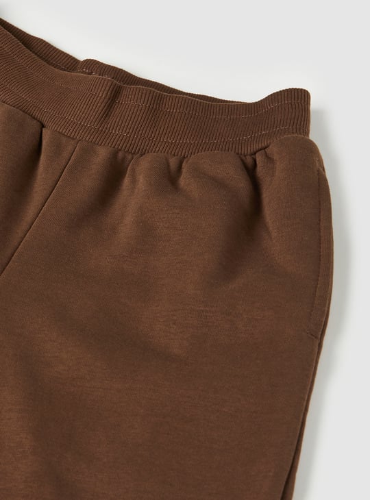 Girls Solid Wide Leg Track Pants