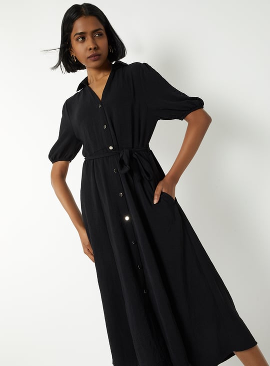 Women Solid Midi Dress