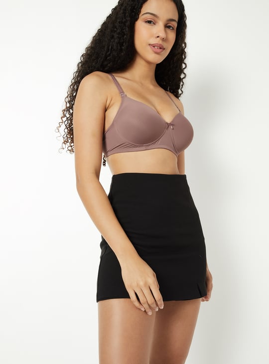 Women Solid Padded Non-Wired T-shirt Bra