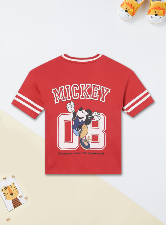 Boys Mickey Print Oversized T-shirt
