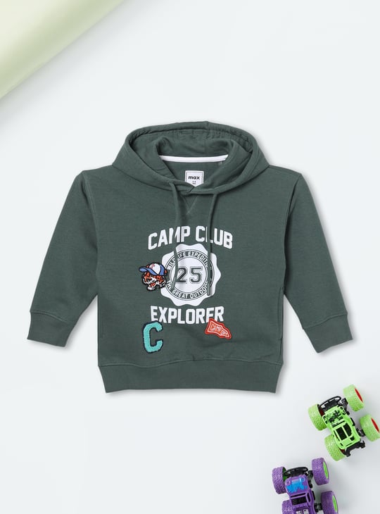 Buy Boys Printed Hooded Oversized Sweatshirt Online at just Rs
