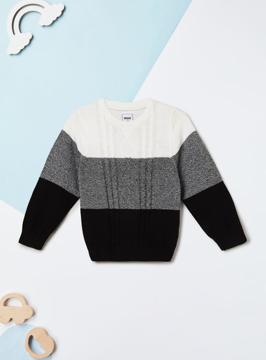 Boys Knit Colourblock Sweater Sweaters