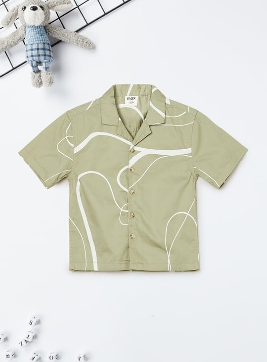 Boys Printed Oversized Shirt