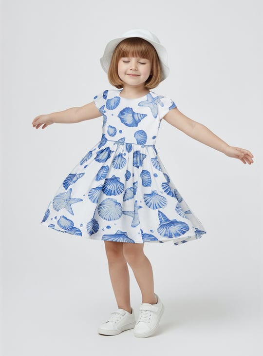 Girls Printed A-line Dress