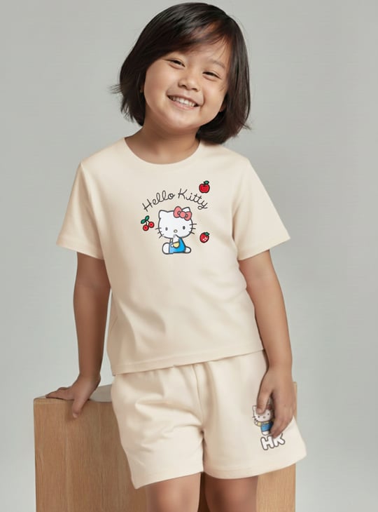 Girls Hello Kitty Print Shorts Set